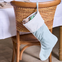 Dibor Set Of 2 Traditional Light Blue Berkeley Velvet Xmas Gift Decoration Christmas Stocking For Kids - thumbnail 2