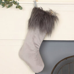 Dibor Set Of 2 Traditional Light Blue Berkeley Velvet Xmas Gift Decoration Christmas Stocking For Kids - thumbnail 1