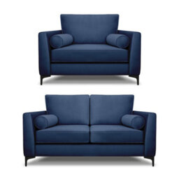 Modern Home Zara 2 Seater And Lovechair Set Navy - thumbnail 1
