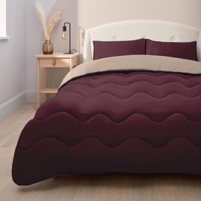 Silentnight Coverless Duvet And Pillowcase - 10.5 Tog - Berry/natural - King