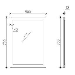 Aveli Framed Wooden Bathroom Mirror Wood Frame Wall Mounted Mirrors White 700 X 500mm - thumbnail 4
