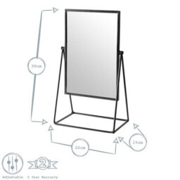 Harbour Housewares Metallic Vanity Mirror - 39 X 22Cm Gold Adjustable Tilt Dressing Table Mirror Sleek Modern Makeup Mirror - thumbnail 3