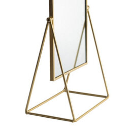 Harbour Housewares Metallic Vanity Mirror - 39 X 22Cm Gold Adjustable Tilt Dressing Table Mirror Sleek Modern Makeup Mirror - thumbnail 4