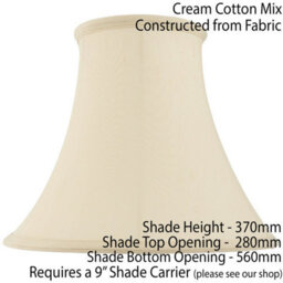 "22"" Round Bell Handmade Lamp Shade Cream Fabric Classic Table Light Bulb Cover" - thumbnail 2