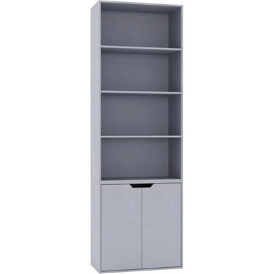 Elegant 6 Tier Bookcase With 2 Doors - image 1
