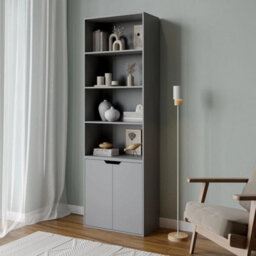 Elegant 6 Tier Bookcase With 2 Doors - thumbnail 5