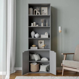 Elegant 6 Tier Bookcase With 2 Doors - thumbnail 4