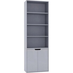 Elegant 6 Tier Bookcase With 2 Doors - thumbnail 1