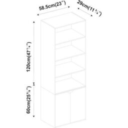 Elegant 6 Tier Bookcase With 2 Doors - thumbnail 2