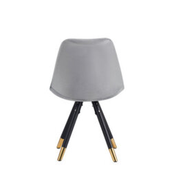 Life Interiors Set Of 4 Light Grey Sofia Ergonomic Modern Dining Chairs Upholstered In Velvet, Metal Legs With Gold End Tips - thumbnail 5
