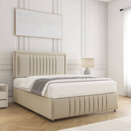 Bsspoke Lily Divan Bed Cream Plush Velvet With 24Inch Headboard & Footboard & No Mattress No Drawers In King 3Ft 4Ft 4Ft6 6Ft - thumbnail 3
