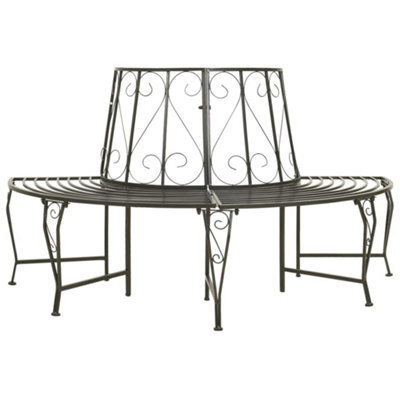 Vidaxl Garden Half Round Tree Bench 160 Cm Steel - image 1