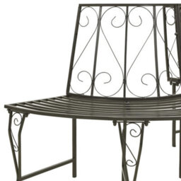 Vidaxl Garden Half Round Tree Bench 160 Cm Steel - thumbnail 4