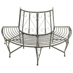 Vidaxl Garden Half Round Tree Bench 160 Cm Steel - thumbnail 2