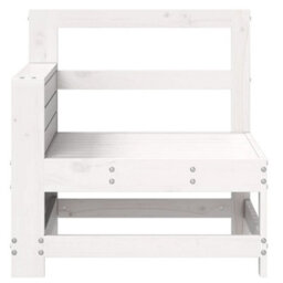 Berkfield Garden Armrest Sofa With Side Table White Solid Wood Pine - thumbnail 4