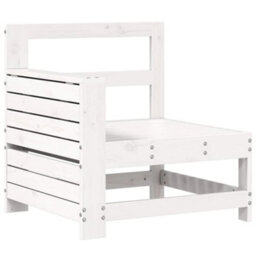 Berkfield Garden Armrest Sofa With Side Table White Solid Wood Pine - thumbnail 2