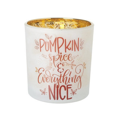 Heaven Sends Halloween Pumpkin Spice & Everything Nice Glass Tea Light Holder, 8 X 7.5 Cm