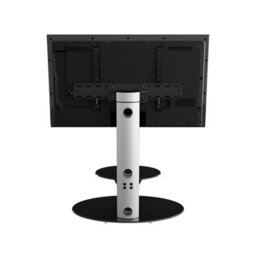 "Avf Lugano 80Cm Oval Tv Stand, For Tvs 32-65"" - Silver/black Glass" - thumbnail 6