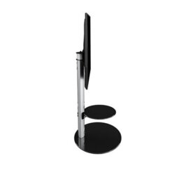 "Avf Lugano 80Cm Oval Tv Stand, For Tvs 32-65"" - Silver/black Glass" - thumbnail 3