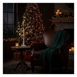 Snowtime Christmas Tree Light Up Decoration White Birch 24 Warm White Leds Indoor 60Cm - thumbnail 6