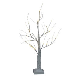 Snowtime Christmas Tree Light Up Decoration White Birch 24 Warm White Leds Indoor 60Cm