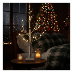 Snowtime Christmas Tree Light Up Decoration White Birch 24 Warm White Leds Indoor 60Cm - thumbnail 7