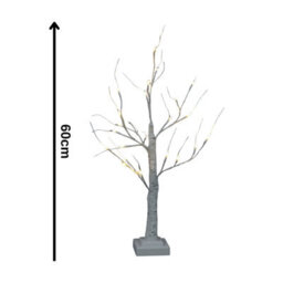 Snowtime Christmas Tree Light Up Decoration White Birch 24 Warm White Leds Indoor 60Cm - thumbnail 8