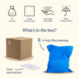Icon Giant Indoor Outdoor Bean Bag Floor Cushion Blue - thumbnail 7