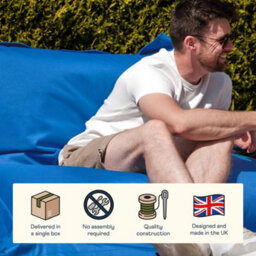 Icon Giant Indoor Outdoor Bean Bag Floor Cushion Blue - thumbnail 3