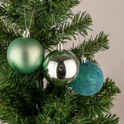 Shatchi 60mm/18Pcs Christmas Baubles Shatterproof Turquoise,tree Decorations - thumbnail 2