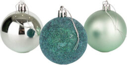 Shatchi 60mm/18Pcs Christmas Baubles Shatterproof Turquoise,tree Decorations - thumbnail 3