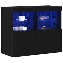 Walplus Sideboard Black 81 X 37 X 67 Cm Engineered Wood - thumbnail 3