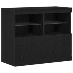 Walplus Sideboard Black 81 X 37 X 67 Cm Engineered Wood - thumbnail 2