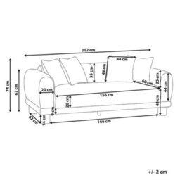 Beliani Sofa 3 Seater Pori Boucle Beige - thumbnail 3