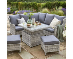 Garden Store Direct Wroxham Mini Corner Set - Aluminium And Rattan - thumbnail 1
