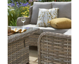 Garden Store Direct Wroxham Mini Corner Set - Aluminium And Rattan - thumbnail 2