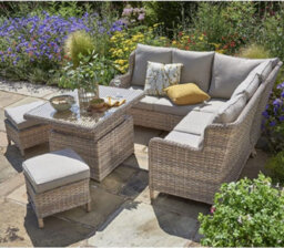 Garden Store Direct Wroxham Mini Corner Set - Aluminium And Rattan - thumbnail 3