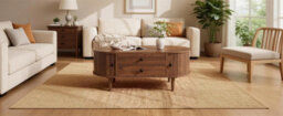 Matteo Modern Retro Oval Coffee Table In Walnut With Sliding Doors And 2 Drawers - thumbnail 3