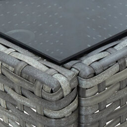 Berkfield Garden Table Grey 75X40X37 Cm Poly Rattan - thumbnail 4