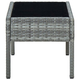 Berkfield Garden Table Grey 75X40X37 Cm Poly Rattan - thumbnail 3