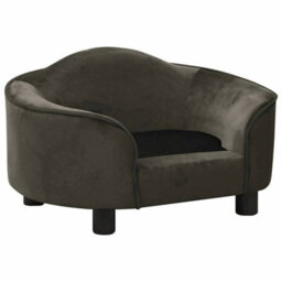 Berkfield Sturdy Dog Sofa Dark Grey 67X47X36 Cm Plush - thumbnail 4