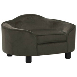 Berkfield Sturdy Dog Sofa Dark Grey 67X47X36 Cm Plush - thumbnail 2