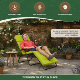 Garden Market Place Garden Furniture Cushion- Cushion For Garden Steamer Chair In Lime Green - thumbnail 5