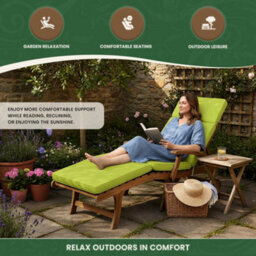 Garden Market Place Garden Furniture Cushion- Cushion For Garden Steamer Chair In Lime Green - thumbnail 3