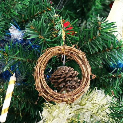 Christmas Natural Dried Rattan Wreath Xmas Garland Door And Decor - image 1
