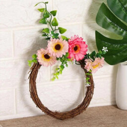 Christmas Natural Dried Rattan Wreath Xmas Garland Door And Decor - thumbnail 3
