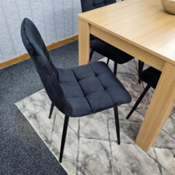 Kosy Koala Oak Effect Dining Table Set With 6 Black Velvet Chairs Dining Room Furniture - thumbnail 3