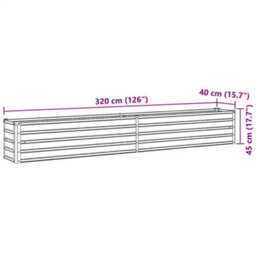 Walplus Garden Raised Bed Galvanised Steel 320X40X45 Cm Brown - thumbnail 8