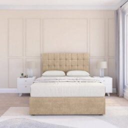 "Sloomy 4Ft6  Alabama Divan Bed Base Almond Coinston ,4 Drawers & 54"" Floor Standing Headboard - Double" - thumbnail 2