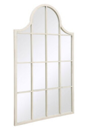"Mirroroutlet - The Arcus - White Metal Framed Arched Garden Wall Mirror 41"" X 24"" (104 X 62 Cm)" - thumbnail 4